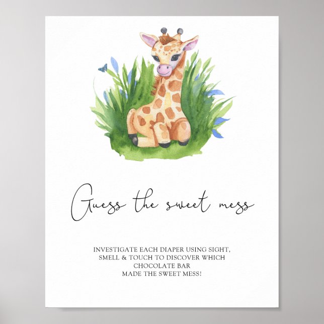 Giraffe - guess the sweet mess game poster (Front)