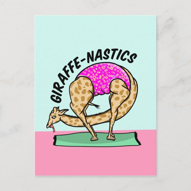 Giraffe gymastics postcard (Front)