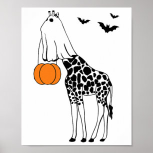 Giraffe Halloween Funny Halloween Outfit Costumes Poster