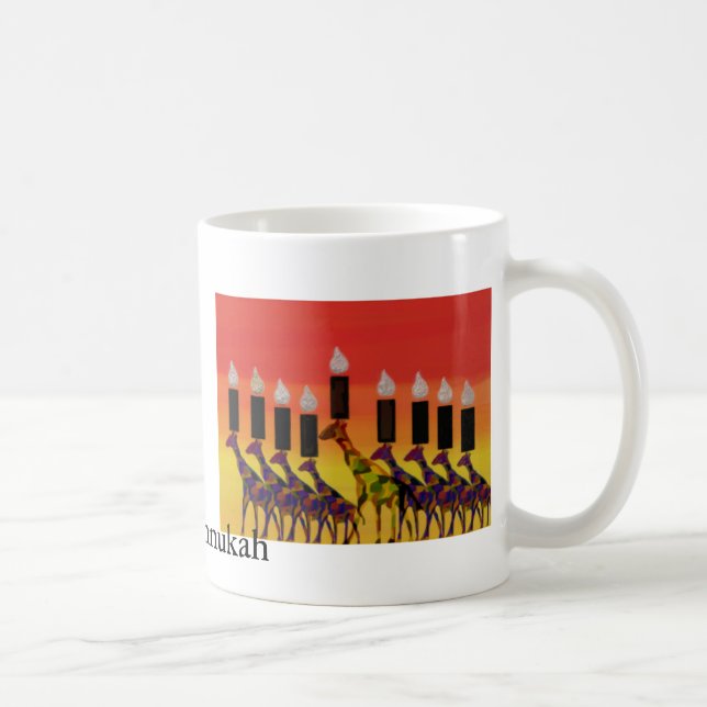 Giraffe Hannukah Menorah Mug (Right)