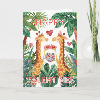 Giraffe Happy Valentines Card