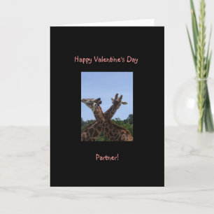 Giraffe Happy Valentine's Day, Partner! Holiday Card