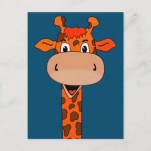 giraffe head and neck postcard