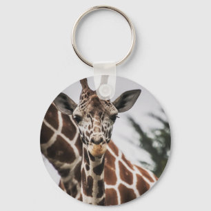 Giraffe head Giraffe fur print African Animal Keychain