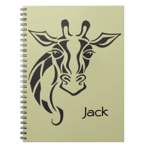 Giraffe Head Tattoo Art Notebook