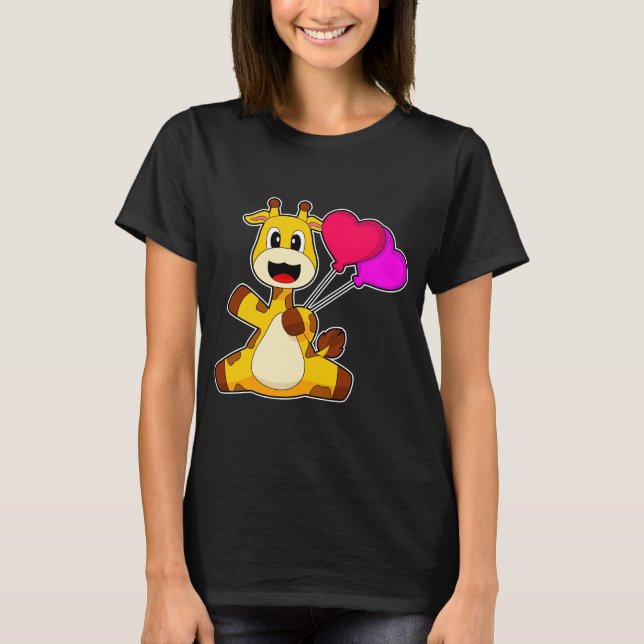 Giraffe Heart Balloon T-Shirt (Front)