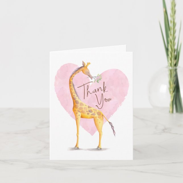 Giraffe Heart Carte de remerciements (Devant)