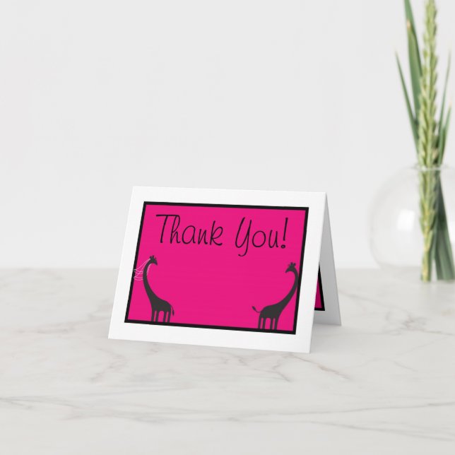 Giraffe Heart Folded Thank You Card (Front)