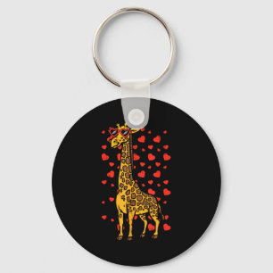 Giraffe Heart Gles Cute Valentines Day Animal Love Keychain