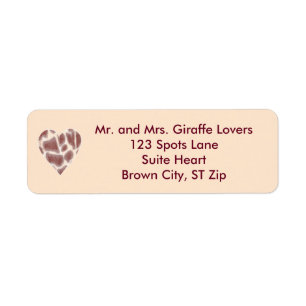 Giraffe Heart Personalized Address Labels