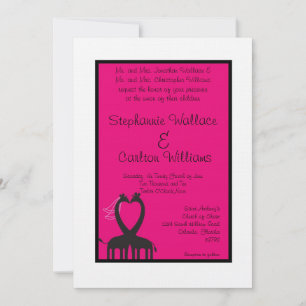 Giraffe Heart Wedding Invitation