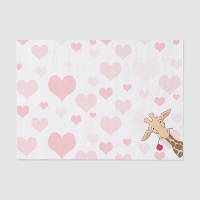 Giraffe holding a Rose Tissue Paper (Front)