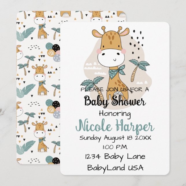 Giraffe Holiday Card (Front/Back)