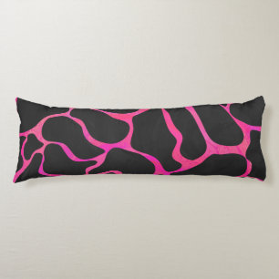 Giraffe Hot Pink and Black Print Body Pillow