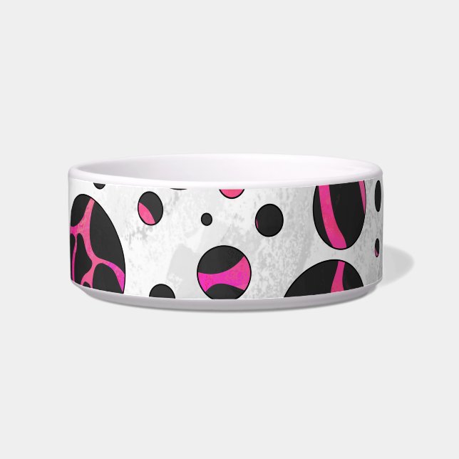 Giraffe Hot Pink and Black Print Bowl (Right)