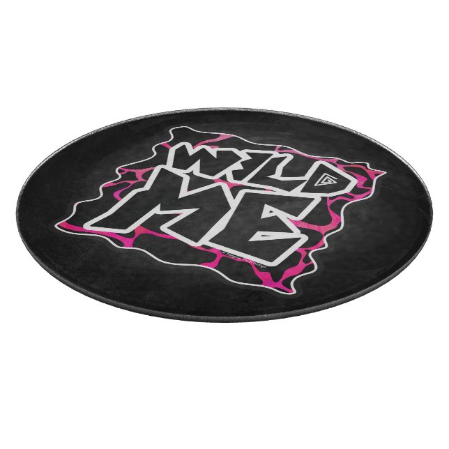 Giraffe Hot Pink and Black Print Cutting Board (Corner)