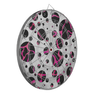 Giraffe Hot Pink and Black Print Dartboard