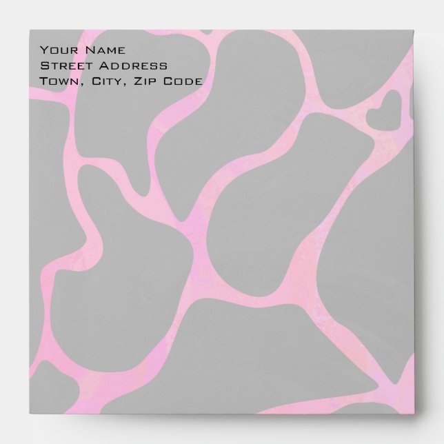 Giraffe Hot Pink and Black Print Envelopes (Front)