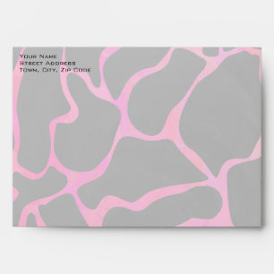 Giraffe Hot Pink and Black Print Envelopes