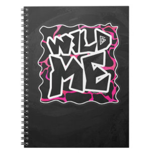 Giraffe Hot Pink and Black Print Notebook