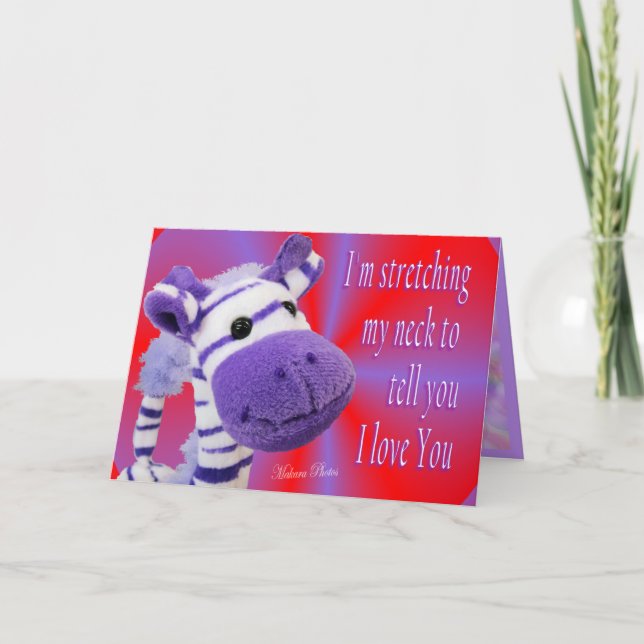 Giraffe I love U card-customize Holiday Card (Front)