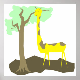 Giraffe Illustration Poster