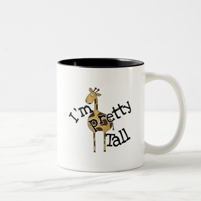 Giraffe I'm Pretty Tall T-shirts and Gifts Two-Tone Coffee Mug (Right)