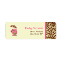 Giraffe Imprimé & Chouette rose Baby shower Étique