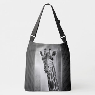 Giraffe in a Cityscape Crossbody Bag