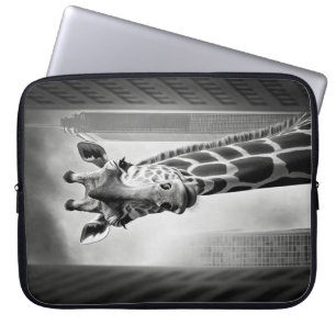 Giraffe in a Cityscape Laptop Sleeve