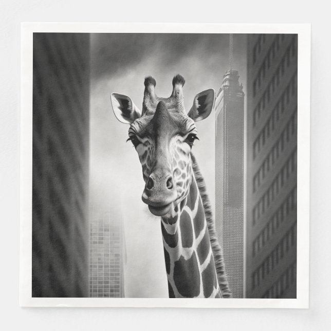 Giraffe in a Cityscape Napkin (Front)