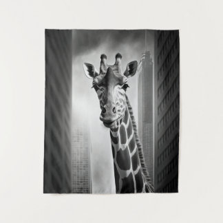 Giraffe in a Cityscape Tapestry
