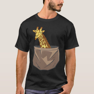 Giraffe In A Pocket Tall Animal Safari T-Shirt
