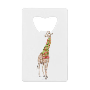 Giraffe in a Scarf Credit Card Bottle Opener