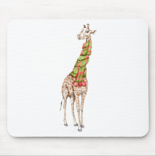 Giraffe in a Scarf Mouse Pad