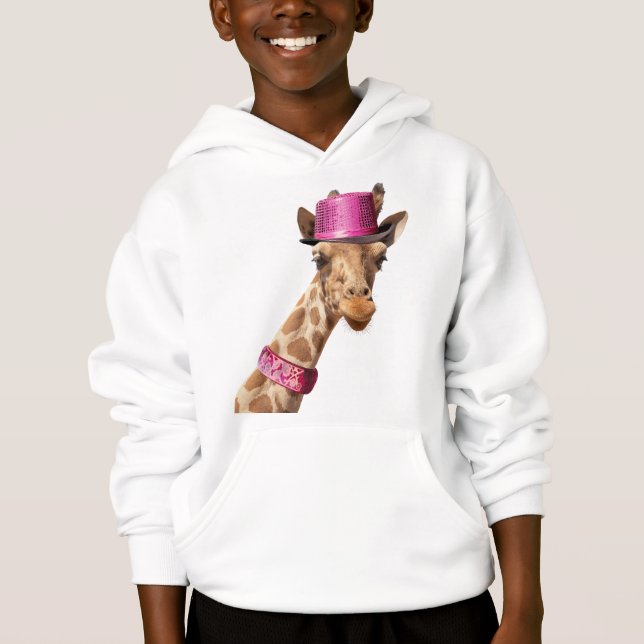 Giraffe in a sparkly pink hat (Front)