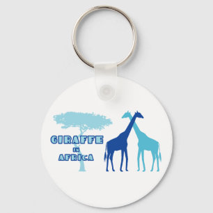 Giraffe in Africa (Blue) Keychain