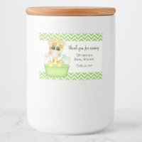 Giraffe in Bath Tub Baby Shower Thank You