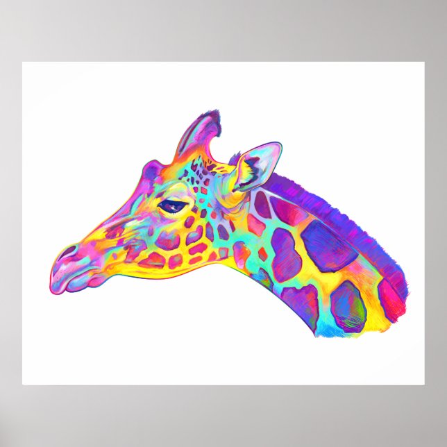 Giraffe in Colours Poster (Front)