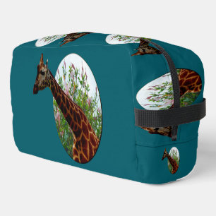 Giraffe In Hibiscus Window Popot Art, Dopp Kit
