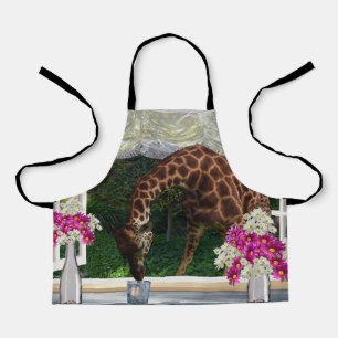 Giraffe In My Window, Kids Full Print Apron