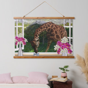 Giraffe In My Window, Wall Hanging Tapestry