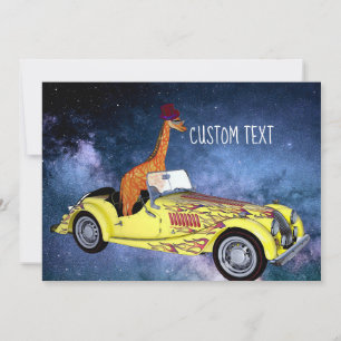 Giraffe In Space Custom Text  Postcard