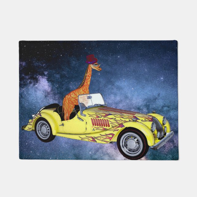 Giraffe in Space  Door Mat (Front)