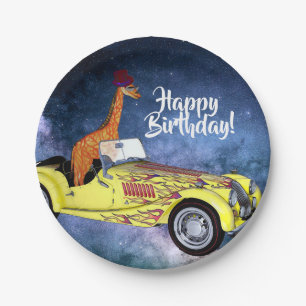 Giraffe in Space  Party Paper Plates