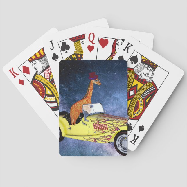 Giraffe in Space  Playing Cards (Back)