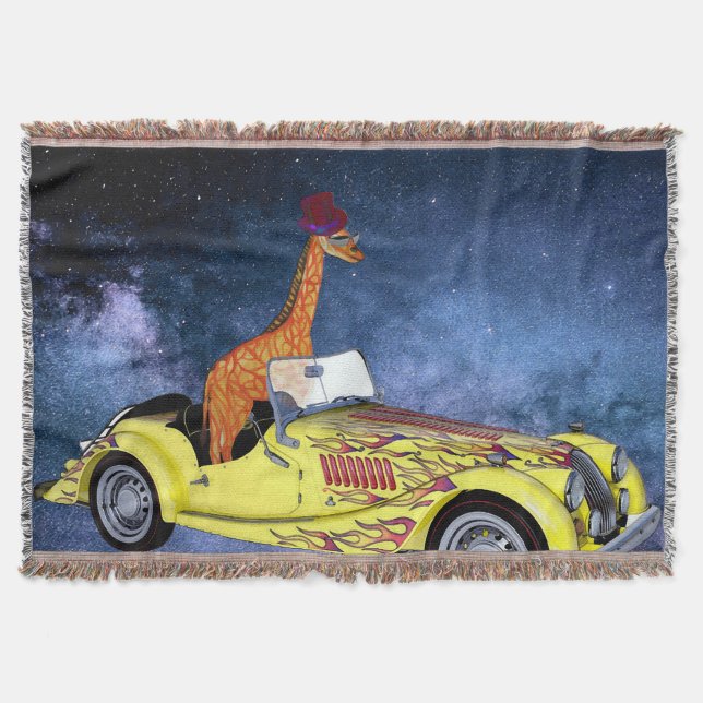 Giraffe in Space  Throw Blanket (Front)