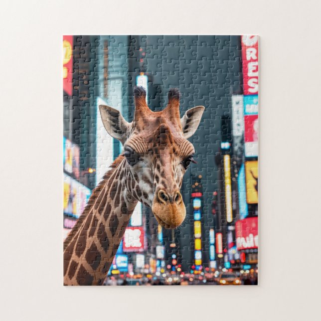 Giraffe in Times Square Jigsaw Puzzle (Vertical)