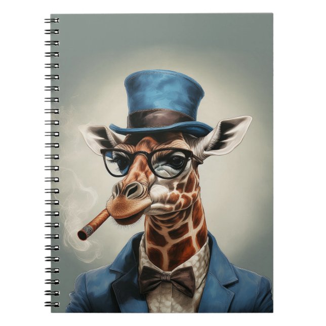 Giraffe in top hat and jacket notebook (Front)