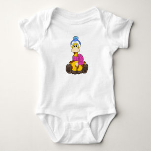 Giraffe in Winter with Scarf & Hat Baby Bodysuit